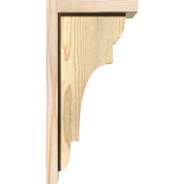 Ekena Millwork New Brighton Rough Sawn Corbel w/Backplate, Douglas Fir, 6"W x 8"D x 16"H - COR06X08X16NEB01RDF