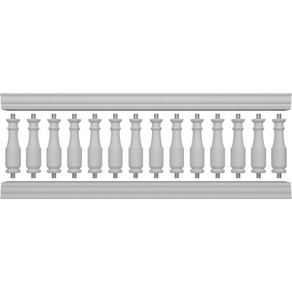 Ekena Millwork Fiberthane Hamilton Balustrade Railing Kit Style N (6 7/8" On-Center Spacing to Pass 4" Sphere Code) - BALK32X096HMN