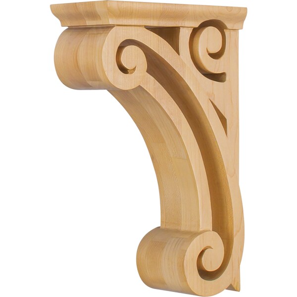 Hardware Resources 3" Wx6-5/8"Dx10"H Rubberwood Open Space Corbel - COR2-1RW