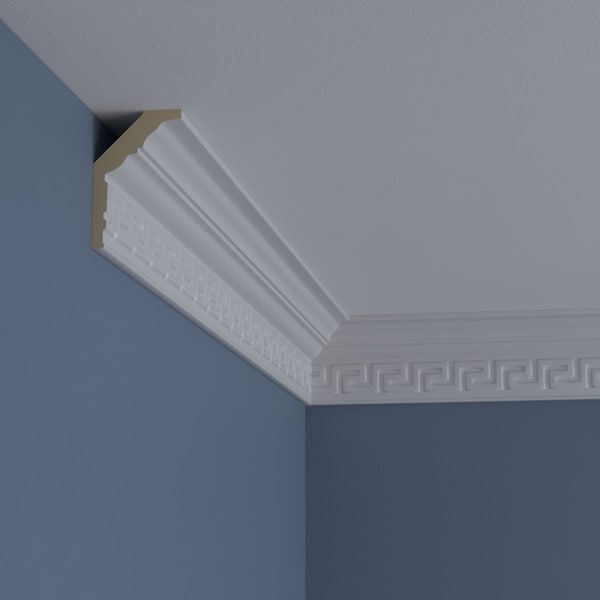 Ekena Millwork 3 1/2"H x 2 1/4"P x 4 1/4"F x 94 1/2"L Eris Crown Moulding - MLD03X02X04ER