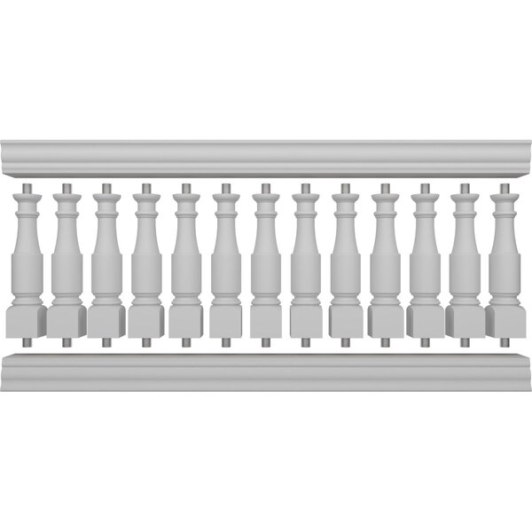 Ekena Millwork Fiberthane Hamilton Balustrade Railing Kit Style J (6 7/8" On-Center Spacing to Pass 4" Sphere Code) - BALK37X084HMJ