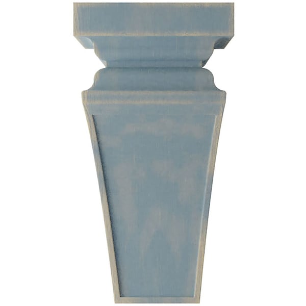 Ekena Millwork 7"W x 7 3/4"D x 14"H Jumbo Nevio Wood Vintage Decor Corbel, Driftwood Blue - CORWD07X07X14NEBU