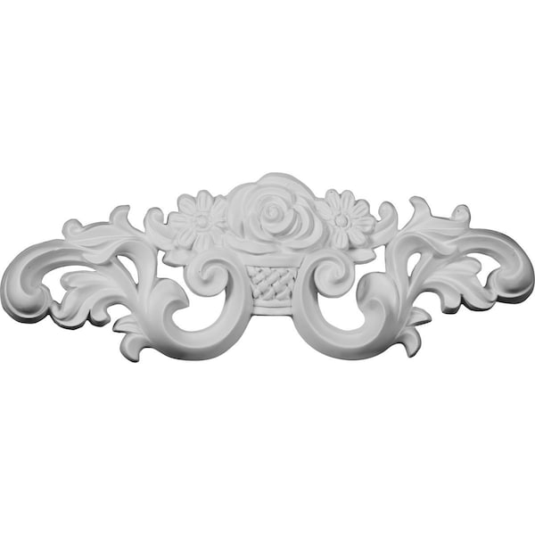 Ekena Millwork 13 3/4"W x 4 3/4"H x 1 1/4"P Flower Basket Onlay - ONL05X14X01FL