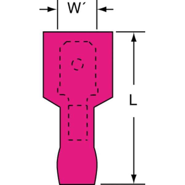 Desconexión macho de 3M, Rojo, 22-18AWG, Paquete de 25 - MTI18-250Q