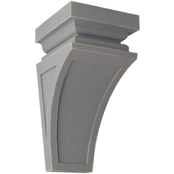 Ekena Millwork 6"W x 6 3/4"D x 12"H Large Nevio Wood Vintage Decor Corbel, Pebble Grey - CORWD06X06X12NEPG
