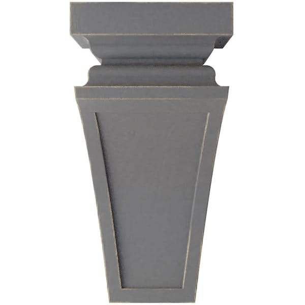 Ekena Millwork 6"W x 6 3/4"D x 12"H Large Nevio Wood Vintage Decor Corbel, Pebble Grey - CORWD06X06X12NEPG