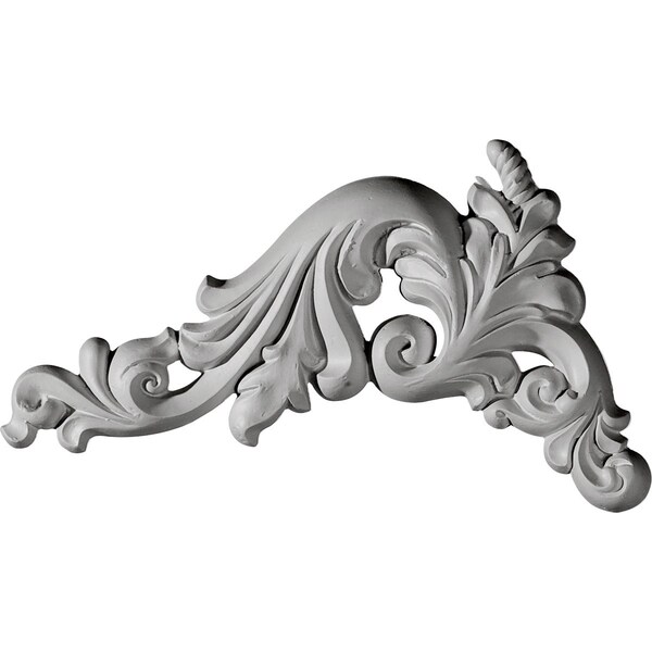 Ekena Millwork 9 3/4"W x 5 1/4"H x 5/8"P Damon Leaf Onlay, Left - ONL05X09X01DA-L