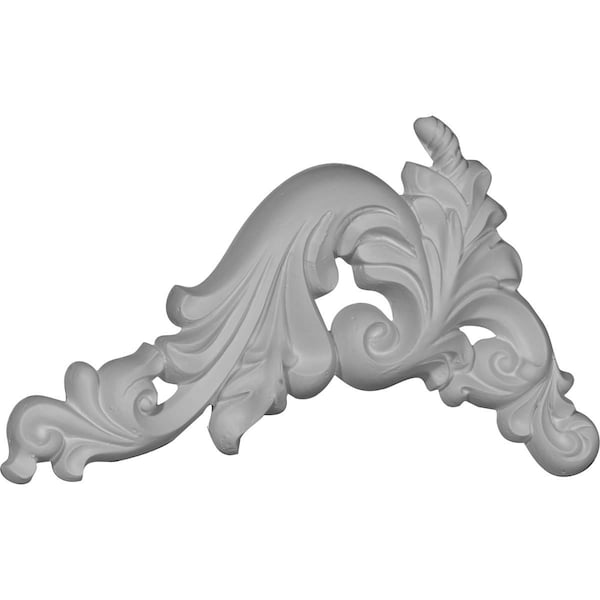 Ekena Millwork 9 3/4"W x 5 1/4"H x 5/8"P Damon Leaf Onlay, Left - ONL05X09X01DA-L