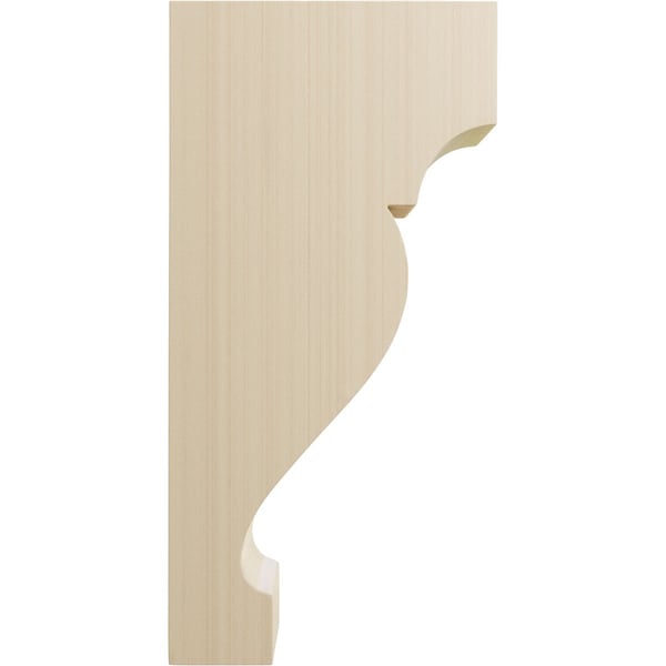 Ekena Millwork 1 3/4"W x 5"D x 10"H Extra Large Dearborn Wood Corbel, Rubberwood - CORW02X10X05DRRW