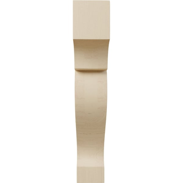 Ekena Millwork 1 3/4"W x 5"D x 10"H Extra Large Dearborn Wood Corbel, Rubberwood - CORW02X10X05DRRW