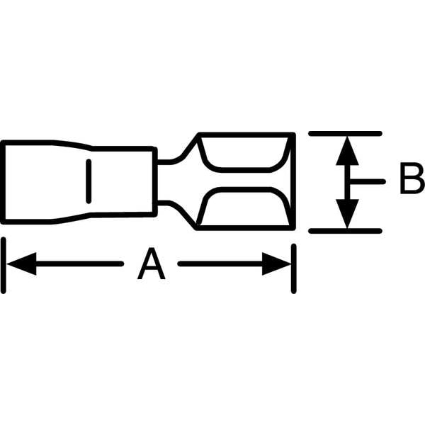 Desconexión hembra Sta-Kon, Roja, calibre 22 a 18, paquete de 100 - RA18-110F
