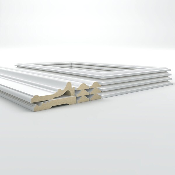 Ekena Millwork 94 1/2"L (Adjustable 108"H to 132"H) Ashford Square Panel Stacked Wall Wainscot Paneling Kit - WPKUST042P108