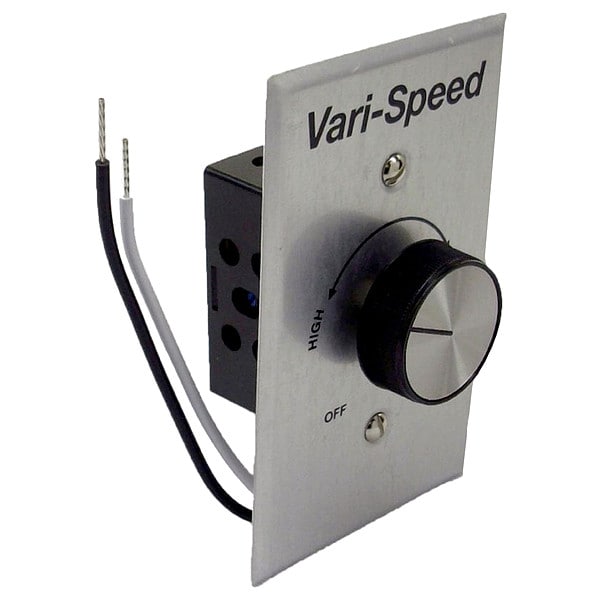 Fantech Dial Speed Control, 115V, 5 Amp, SPST, Brushed Aluminum Plate - 56340