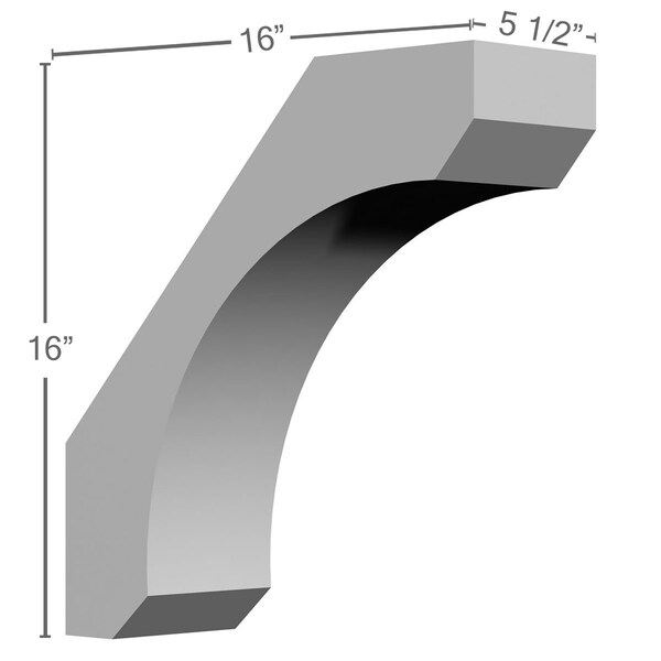 Ekena Millwork 5 1/2"W x 16"D x 16"H Legacy Bracket - BKT16X16X05LE