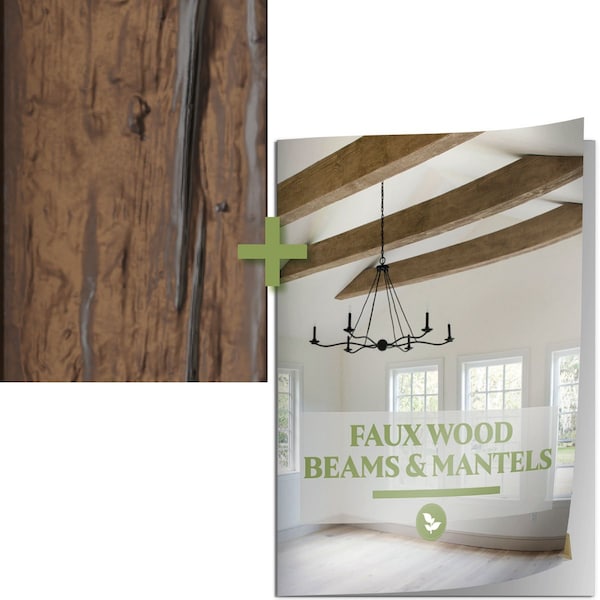 Ekena Millwork 10-inch x 7-inch SAMPLE - Riverwood Endurathane Faux Wood Beam w/ Catalog -Premium Aged Finish - SAMPLE-KIT-BMRWZD