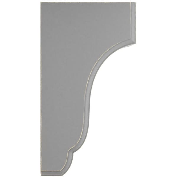 Ekena Millwork 4 3/4"W x 5 1/2"D x 10"H Capistrano Mission Wood Vintage Decor Corbel, Pebble Grey - CORWD04X05X10CPPG