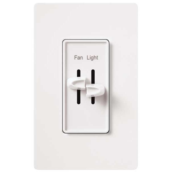 Lutron Fan/Light Control Dual Slide, 120V, 1 Pole - S2-LFSQ-WH