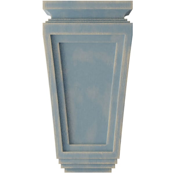 Ekena Millwork 6"W x 4 3/4"D x 12"H Arts and Crafts Wood Vintage Decor Corbel, Driftwood Blue - CORWD06X04X12ARBU