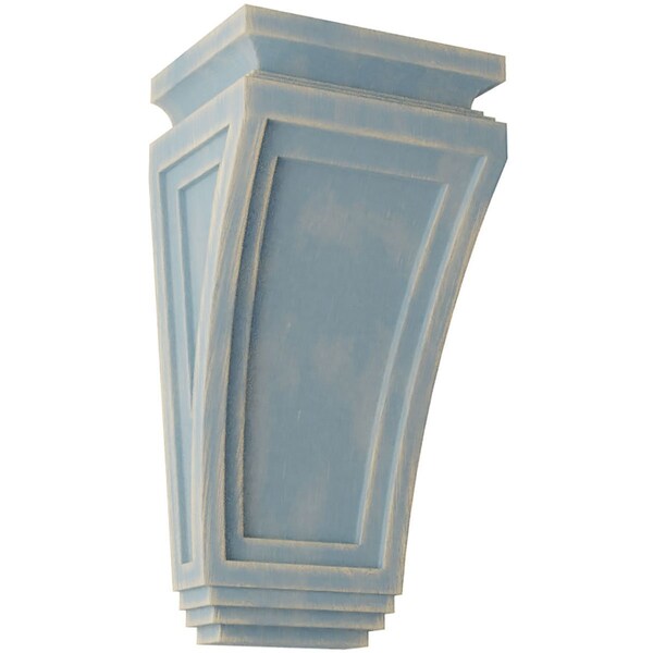 Ekena Millwork 6"W x 4 3/4"D x 12"H Arts and Crafts Wood Vintage Decor Corbel, Driftwood Blue - CORWD06X04X12ARBU