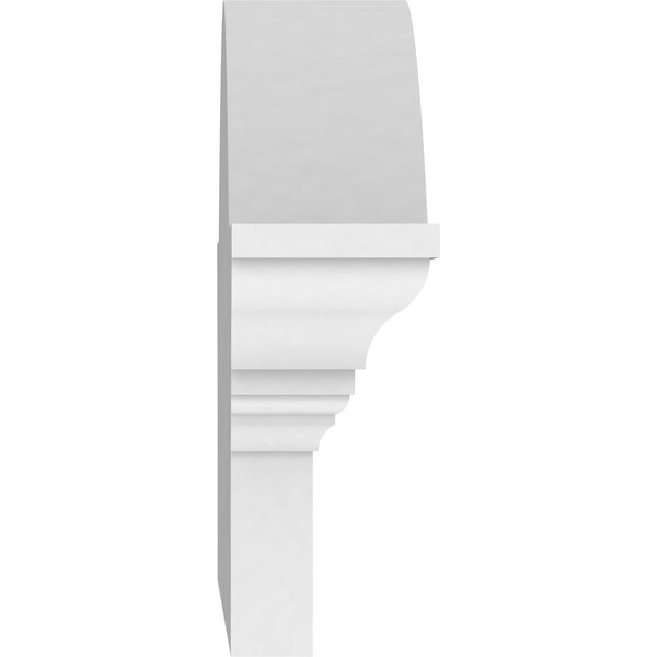 Ekena Millwork Segment Arch W/ Flankers Sunburst Architectural Grade PVC Pediment, 30"W x 8-1/2"H x 2-1/2"P - PEDPS030X085SGF01