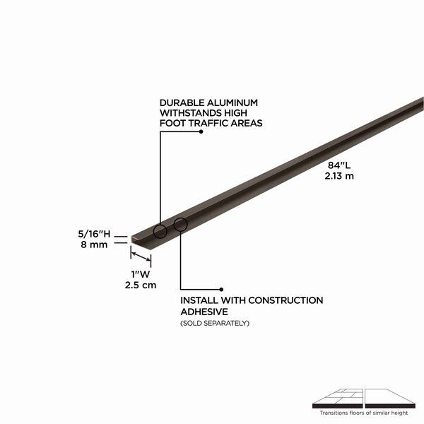 M-D Building Products Aluminum, Satin Nickel, 84 in L, 1 in W - 31813