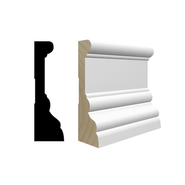 Reso Radiata pine, White, 85 in L, 1 in H, 3.25 in W, Primed - RMC-DEL-85-3
