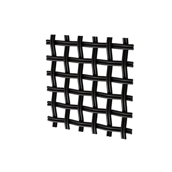 Designs Of Distinction .375in Flat Fluted Square Decorative Grille - Flat Black, 24in W x 72in L Sheet - 01SQ2472DK08WR1