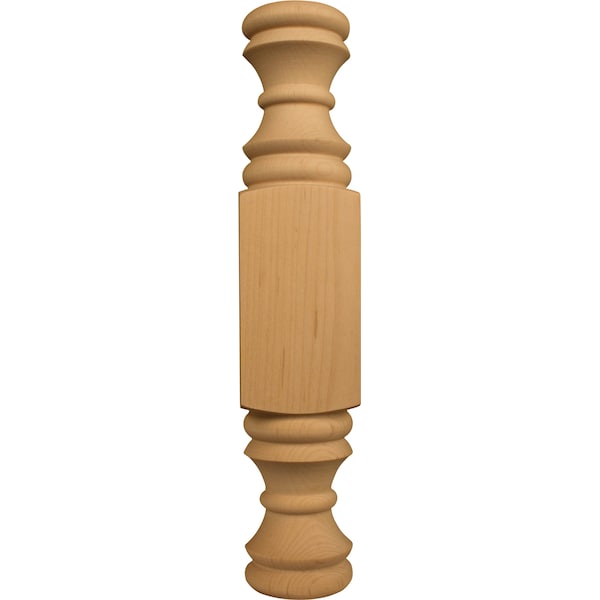 Osborne Wood Products 10 x 2 x 1 Sm. Center Half Round Plinth with Mod. Spool in Alder - 7125A