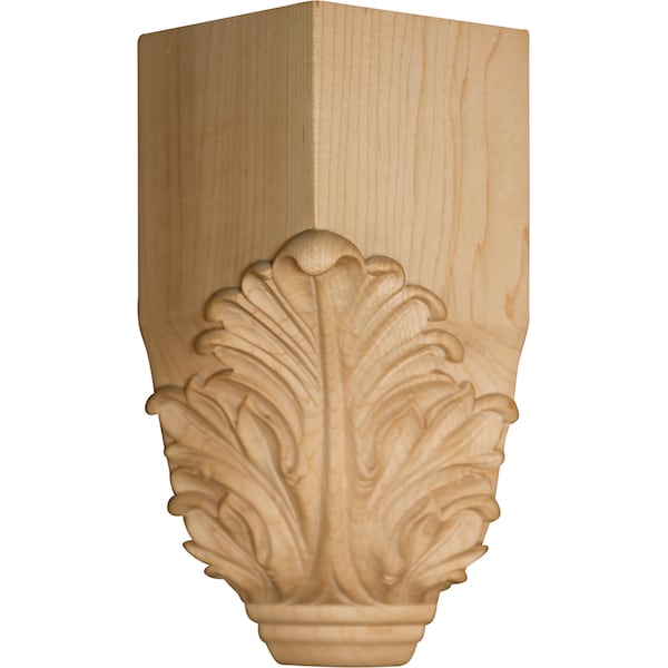 Osborne Wood Products 9 x 3 3/4 x 3 3/4 Acanthus Leaf Inside Corner Block in Soft Maple - 74755M