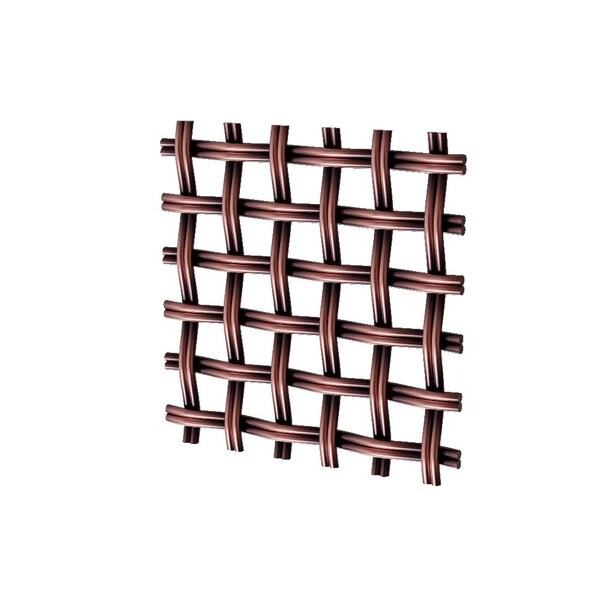Designs Of Distinction .375in Flat Fluted Square Decorative Grille - Antique Copper, 24in W x 72in L Sheet - 01SQ2472DK08AC1