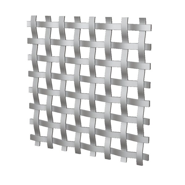 Designs Of Distinction .375in Flat Single Square Decorative Grille - Satin Nickel, 24in W x 72in L Sheet - 01SQ2472286SSN1