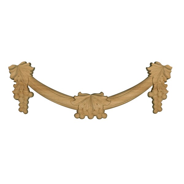 Osborne Wood Products 6 x 16 x 1 Large Grape Swag in Rubberwood (paintgrade)</sma - 891977RW