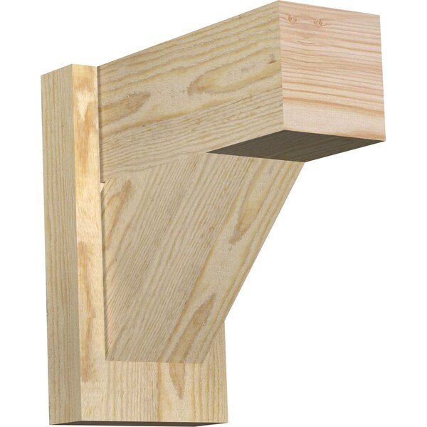 Ekena Millwork Traditional Block Rough Sawn Outlooker, Douglas Fir, 6"W x 12"D x 12"H - OUT06X12X12TRA05RDF