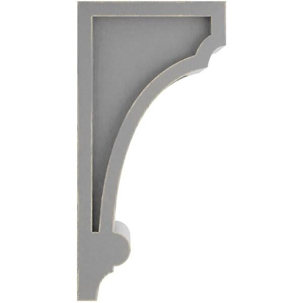 Ekena Millwork 3 1/4"W x 4"D x 8"H Diane Recessed Wood Vintage Decor Corbel, Pebble Grey - CORWD03X04X08DIPG