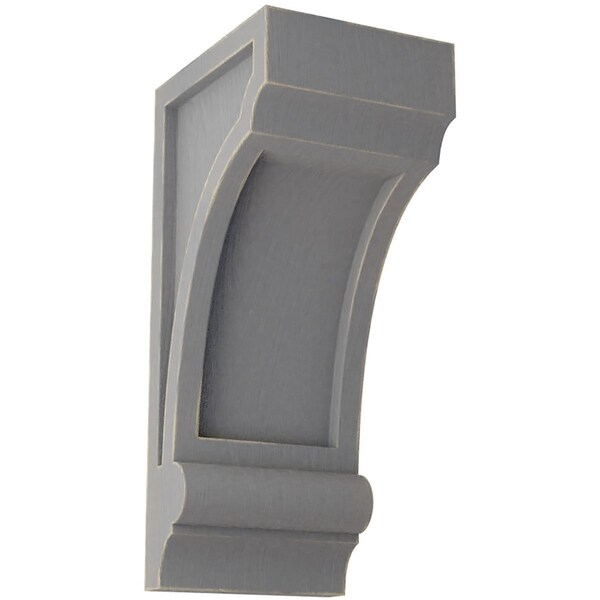 Ekena Millwork 3 1/4"W x 4"D x 8"H Diane Recessed Wood Vintage Decor Corbel, Pebble Grey - CORWD03X04X08DIPG