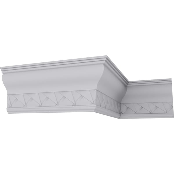 Ekena Millwork 9 1/8"H x 3 3/4"P x 9 7/8"F x 94 1/4"L, (4" Repeat), Woodruff Crown Moulding - MLD09X03X09WF