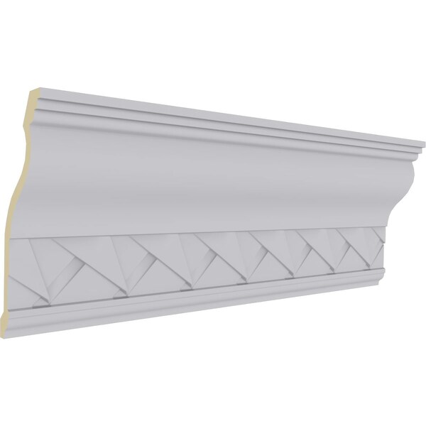 Ekena Millwork 9 1/8"H x 3 3/4"P x 9 7/8"F x 94 1/4"L, (4" Repeat), Woodruff Crown Moulding - MLD09X03X09WF