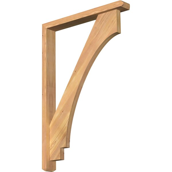 Ekena Millwork Imperial Craftsman Smooth Bracket w/ Offset Brace, Western Red Cedar, 3 1/2"W x 26"D x 38"H - BKT0402X26X38IMP04SWR