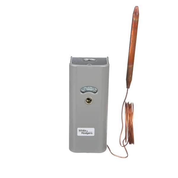 White-Rodgers Line Volt Mechanical Tstat, Open/Close on Rise, -30 Degrees to 90 Degrees F, SPDT, 120 to 240V AC - 16 87 009S1