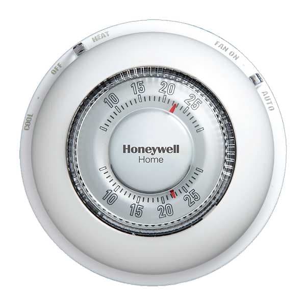 Honeywell Home Manual Thermostat, 1 H, 1 C, Battery Assisted Power Stealing, 20/30VAC - T87N1000