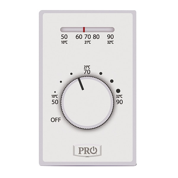 Pro1 Iaq Line Volt Mechanical Tstat, Open on Rise, DPST, 120 to 277V AC - T501ML4