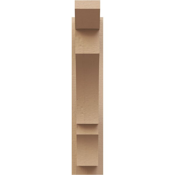 Ekena Millwork 6-in W x 18-in D x 30-in H Balboa Slat Rough Cedar Woodgrain TimberThane Outlooker, Primed Tan - OUTUR060X18X30BOA24RCPR