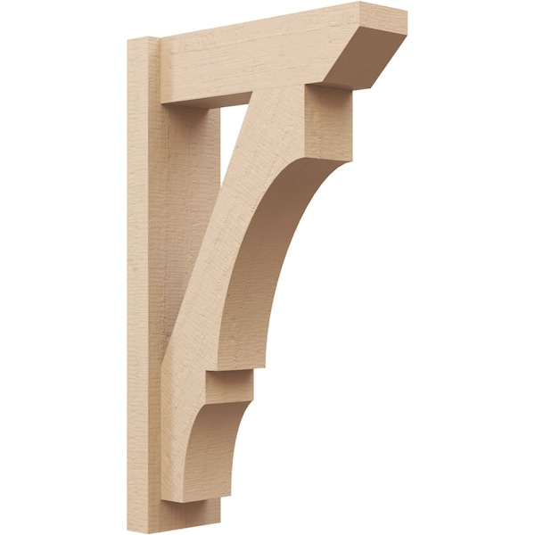 Ekena Millwork 6-in W x 18-in D x 30-in H Balboa Slat Rough Cedar Woodgrain TimberThane Outlooker, Primed Tan - OUTUR060X18X30BOA24RCPR