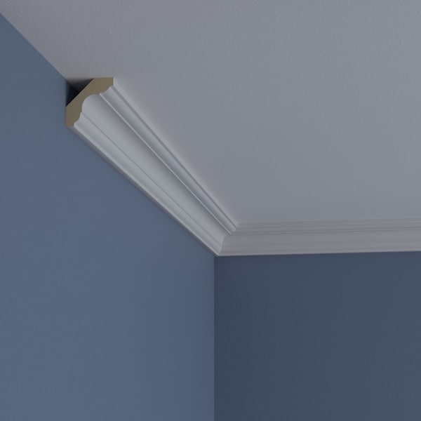 Ekena Millwork 1 3/4"H x 1 3/4"P x 2 1/2"F x 94 1/2"L Edinburgh Traditional Smooth Crown Moulding - MLD01X01X02ED
