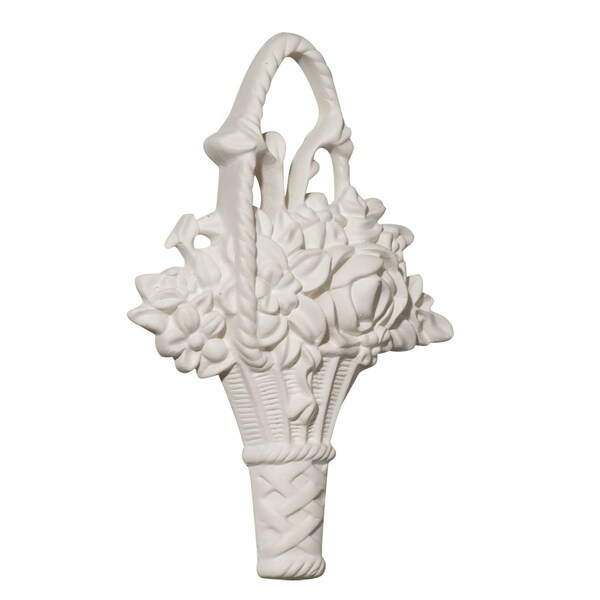 Ekena Millwork 4 1/4"W x 6 1/4"H x 7/8"P Flower Basket Center Onlay - ONL04X06X01FL