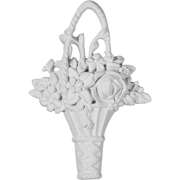 Ekena Millwork 4 1/4"W x 6 1/4"H x 7/8"P Flower Basket Center Onlay - ONL04X06X01FL