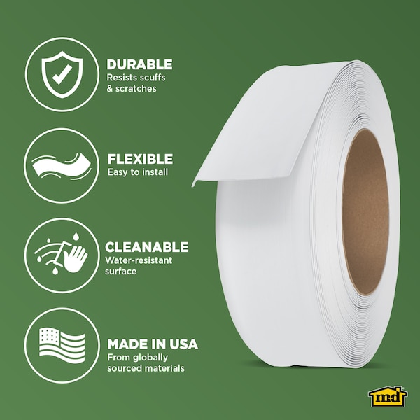 M-D Building Products 4 in. x 120 ft. Snow White Vinyl Wall Base - 75507