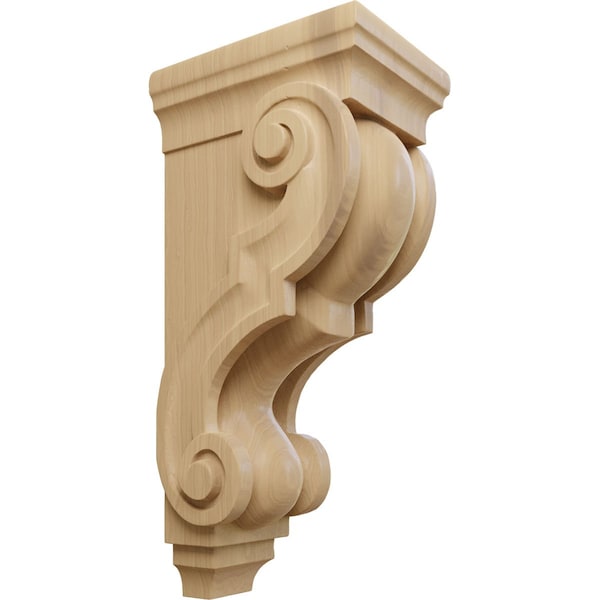 Ekena Millwork 5"W x 6 3/4"D x 14"H Large Traditional Wood Corbel, Cherry - CORW05X07X14TRCH