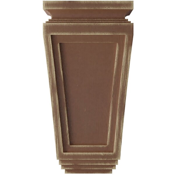 Ekena Millwork 6"W x 4 3/4"D x 12"H Arts and Crafts Wood Vintage Decor Corbel, Weathered Brown - CORWD06X04X12ARBR