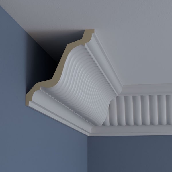 Ekena Millwork 6 1/2"H x 6"P x 8 5/8"F x 94 1/2"L Carrillo Large Crown Moulding - MLD06X06X09CI